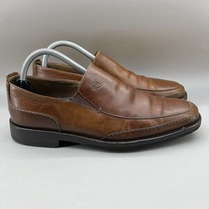 Michael Toschi Slip On Loafers Men Size 8 Brown Leather Low Top Carbonlite Shoes